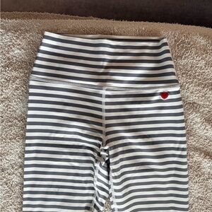 Spiritual Gangster Black and White Striped Leggings